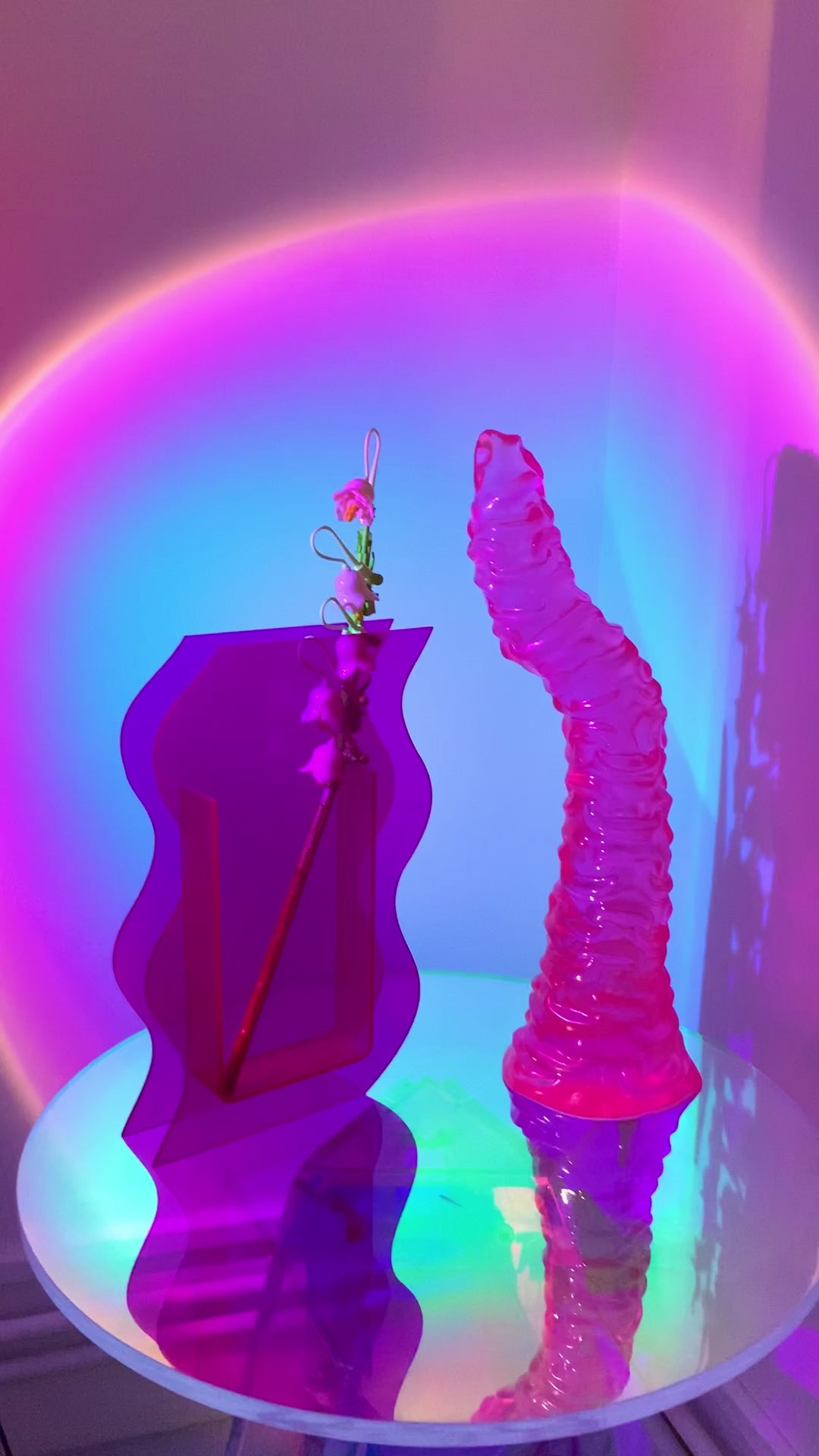 Pink big hentai fantasy dildo with strong suction cup