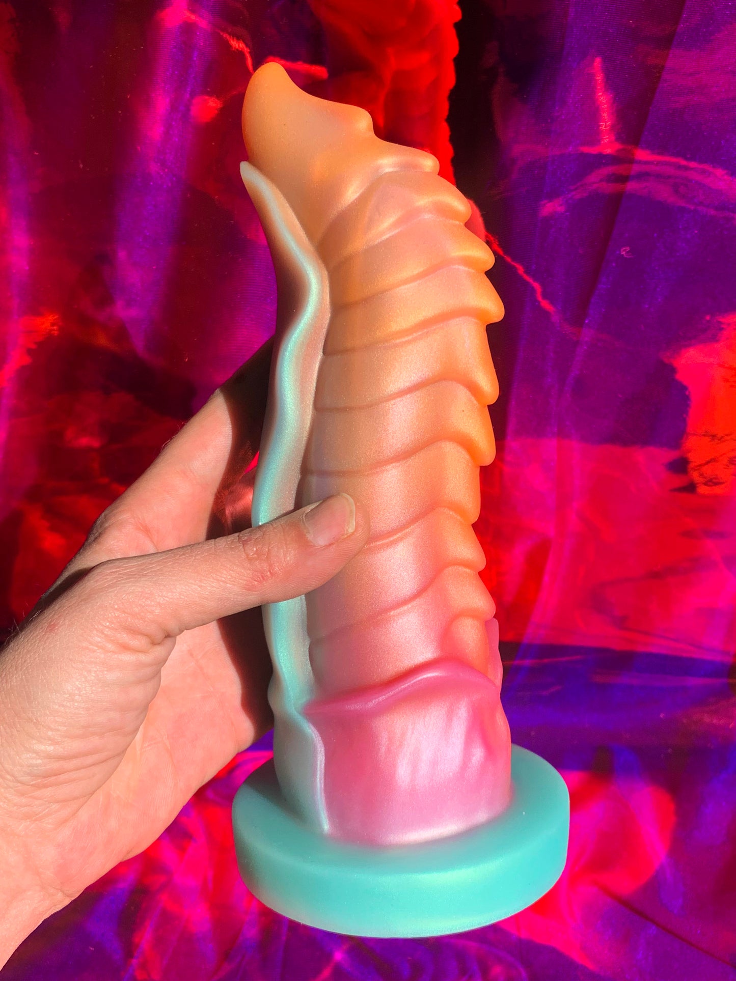 Big dragon tail silicone dildo with suction cup