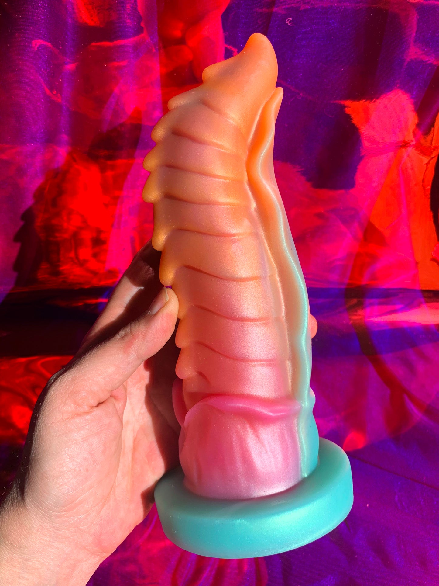 Big dragon tail silicone dildo with suction cup