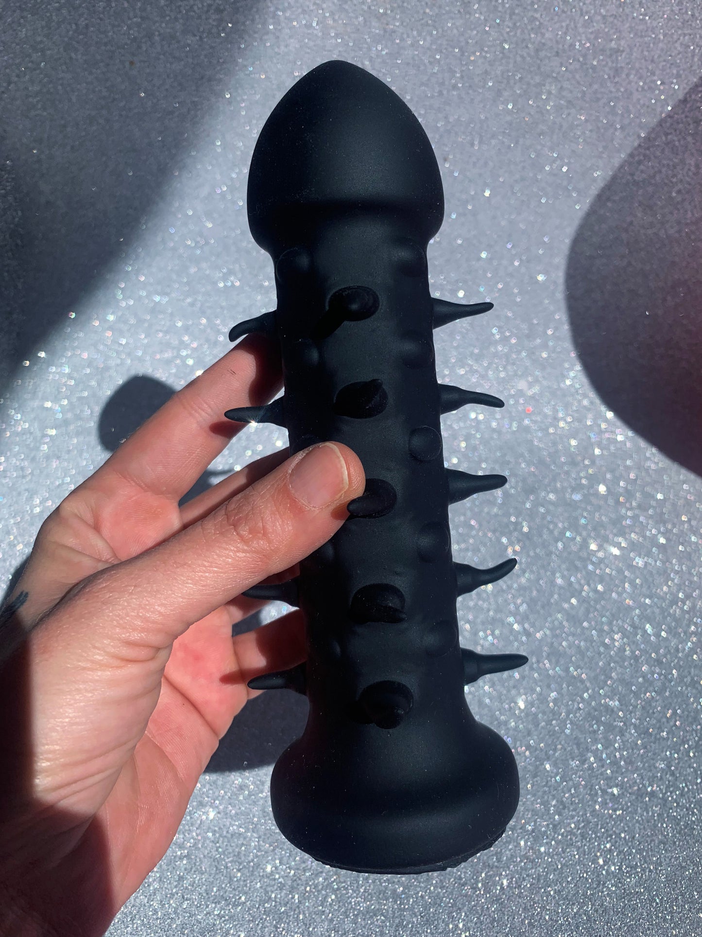 Black spiked BDSM dildo