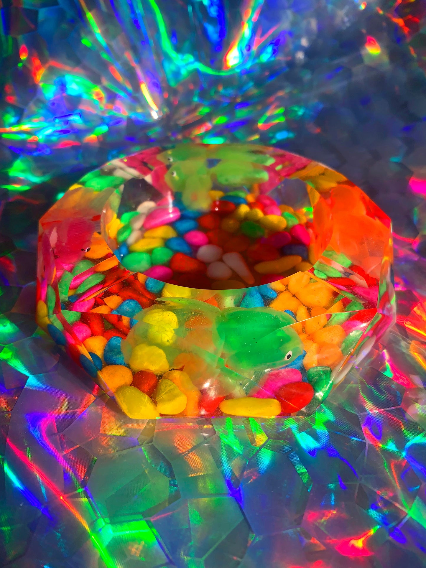 Pretty fish tank rainbow resin ashtray for stoner girls