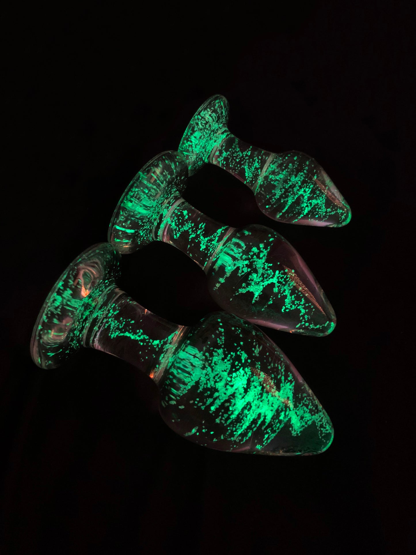 💡 Glow In The Dark Glass Butt Plugs 💡 S/M/L