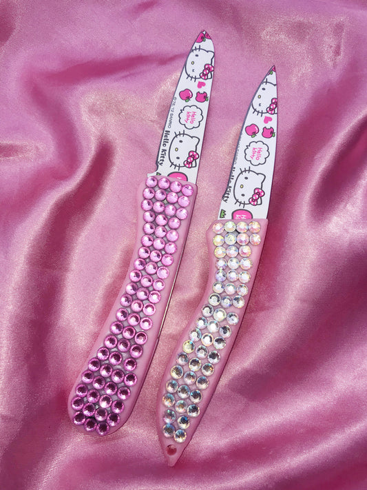 Hello Kitty pink Y2K knife made with shiny rhinestones