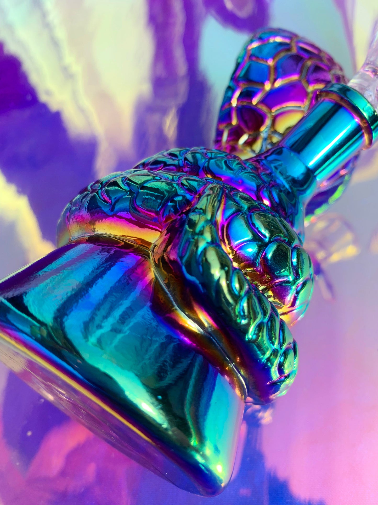 Rainbow cobra shaped glass bong for stoner girls