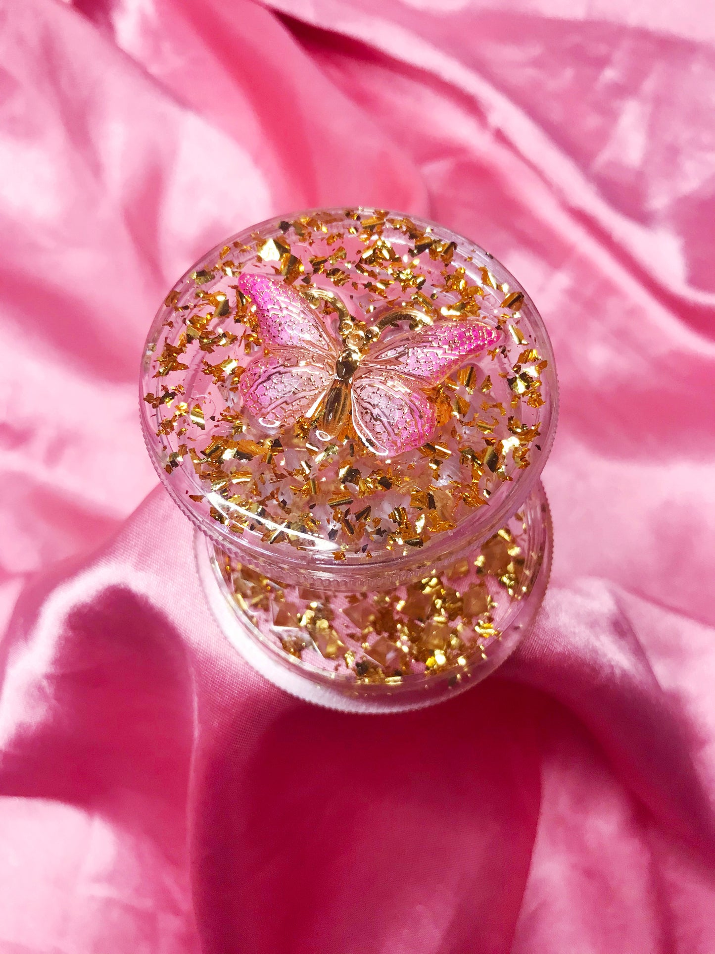 Cute custom butterfly resin grinder for stoner girls