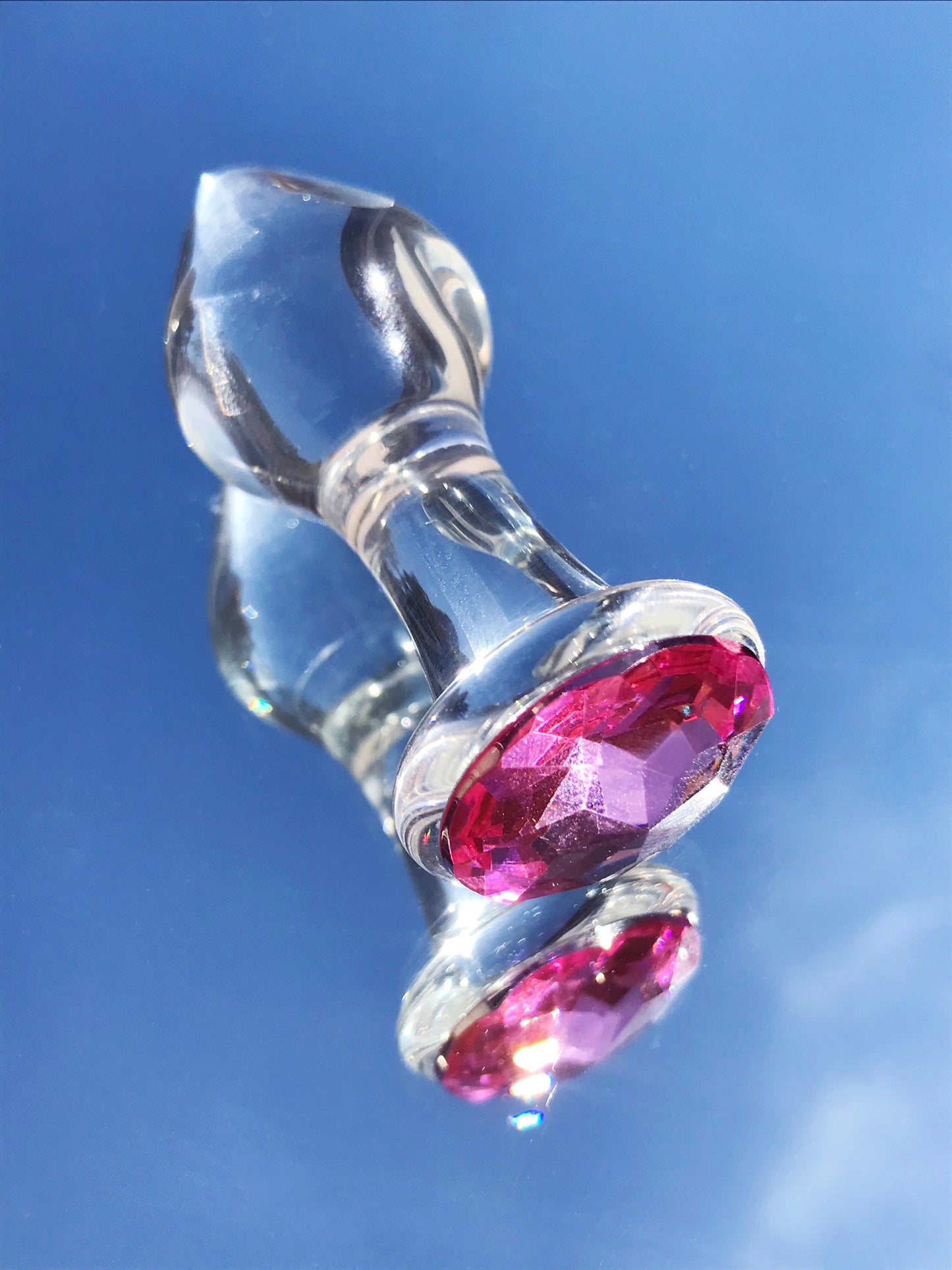 Pink diamond glass butt plug