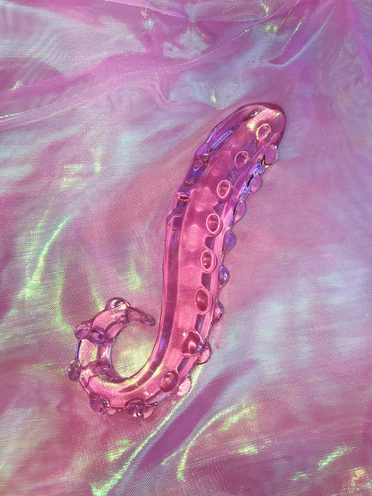 BEST SELLER: Pink glass hentai tentacle dildo. Sizes S/M/L