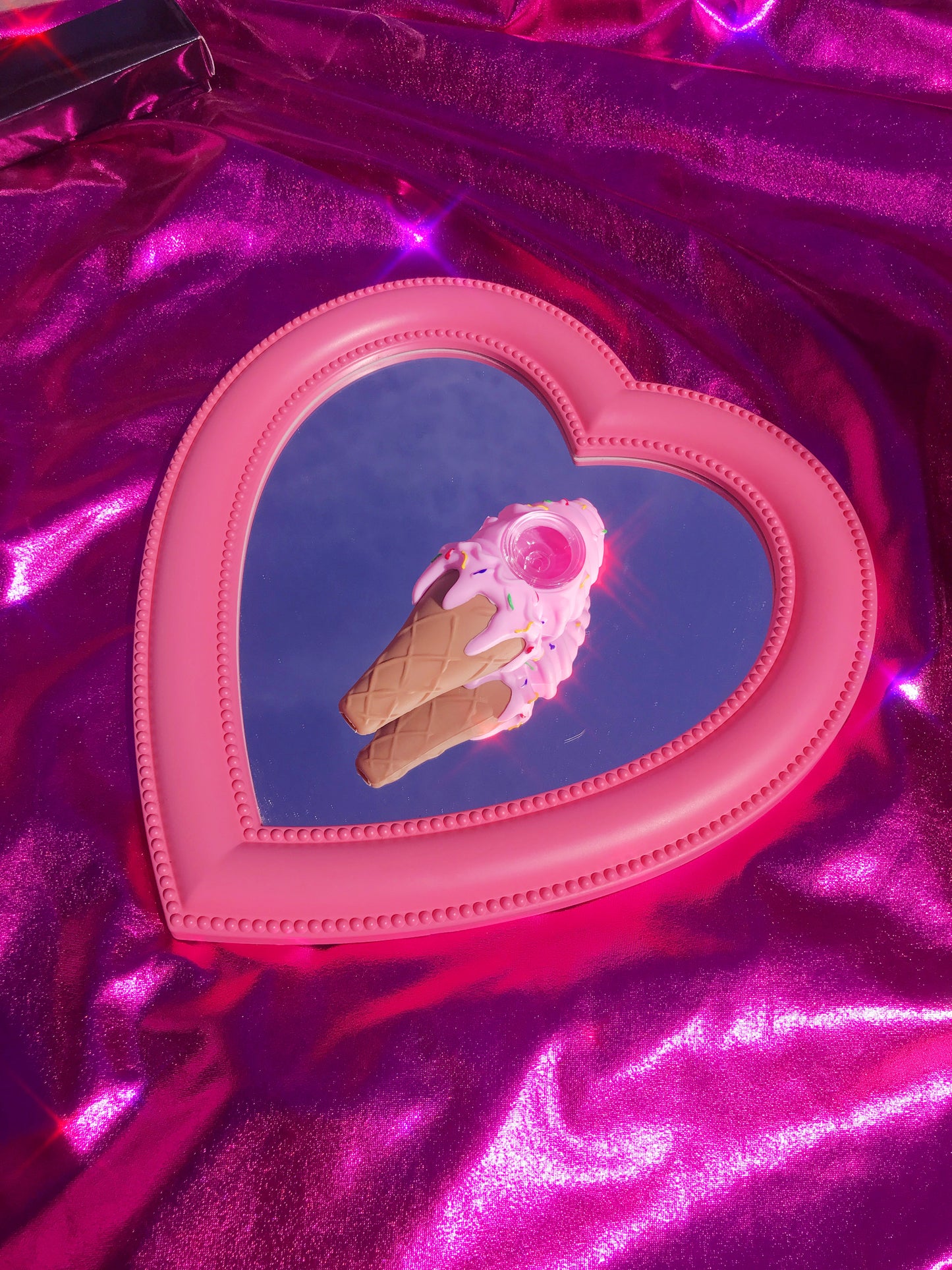 Pink ice cream cone silicone pipe for stoner girls