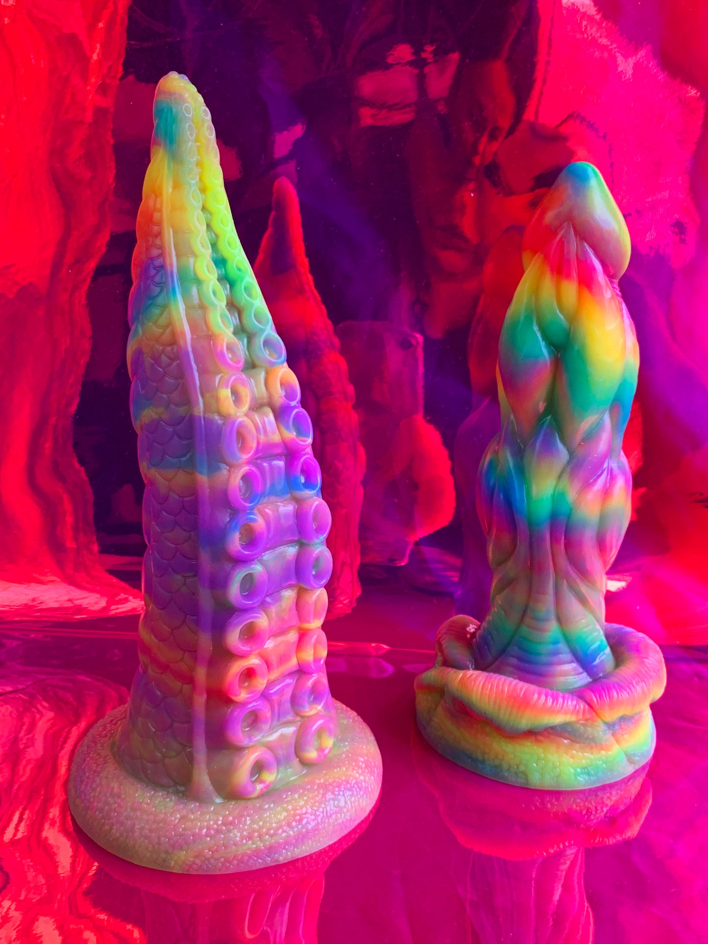 🌈 Rainbow Monster Dildo With Suction Cup 🌈