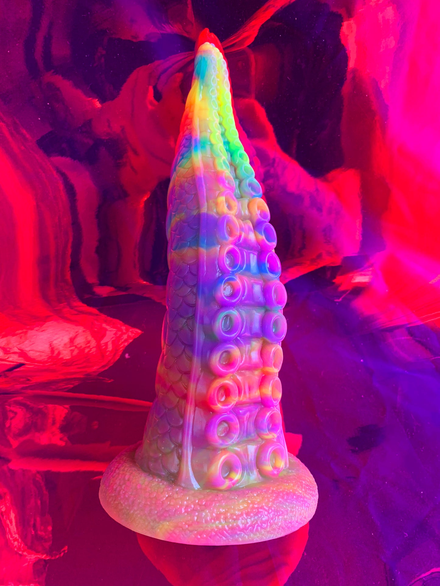 🌈 Rainbow Monster Dildo With Suction Cup 🌈