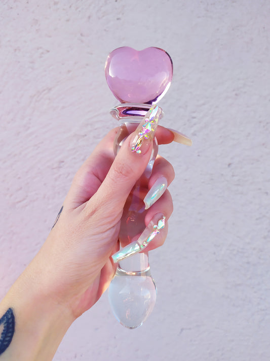 Sailor Moon magical pink and clear glass dildo