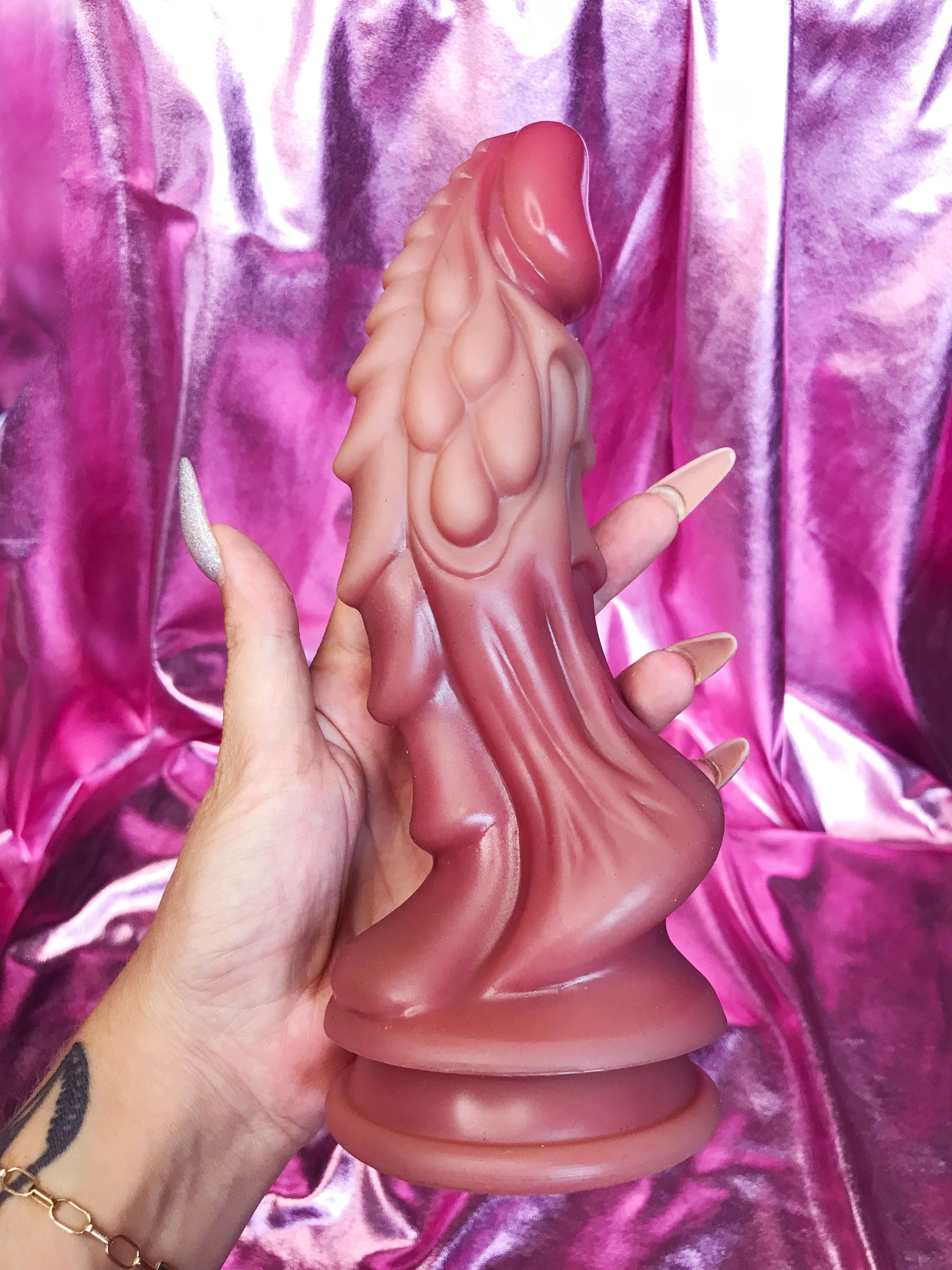 Skin color big dragon silicone dildo with strong suction cup