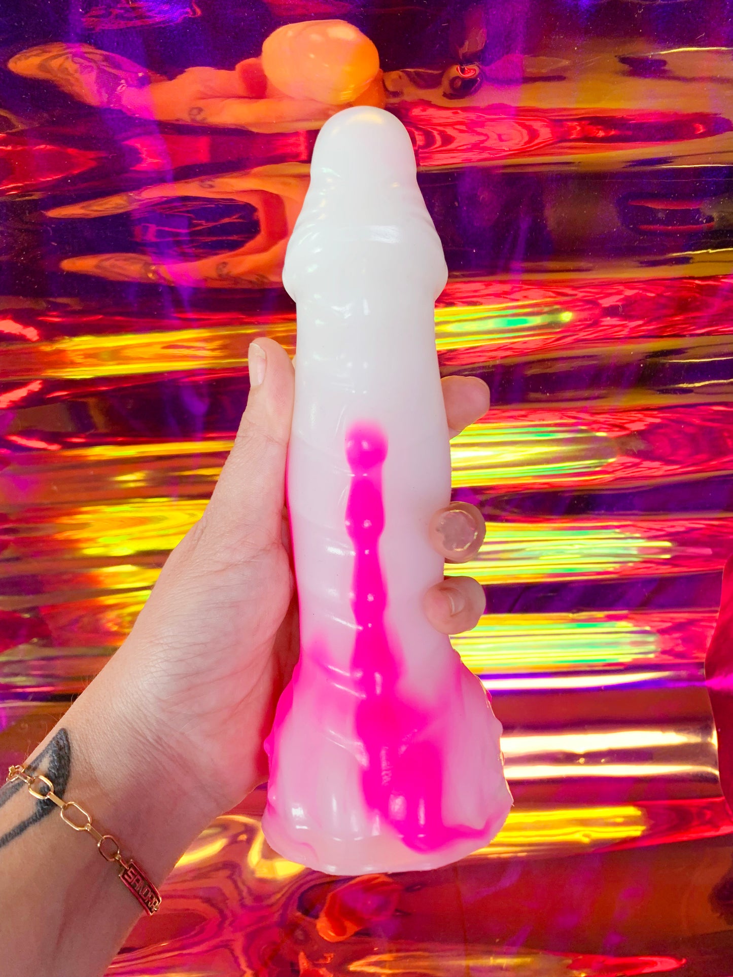 White & pink kawaii fantasy dildo
