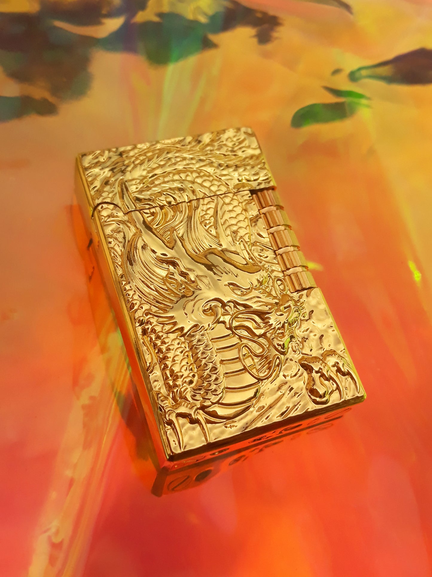 Windproof dragon golden lighter for stoner men