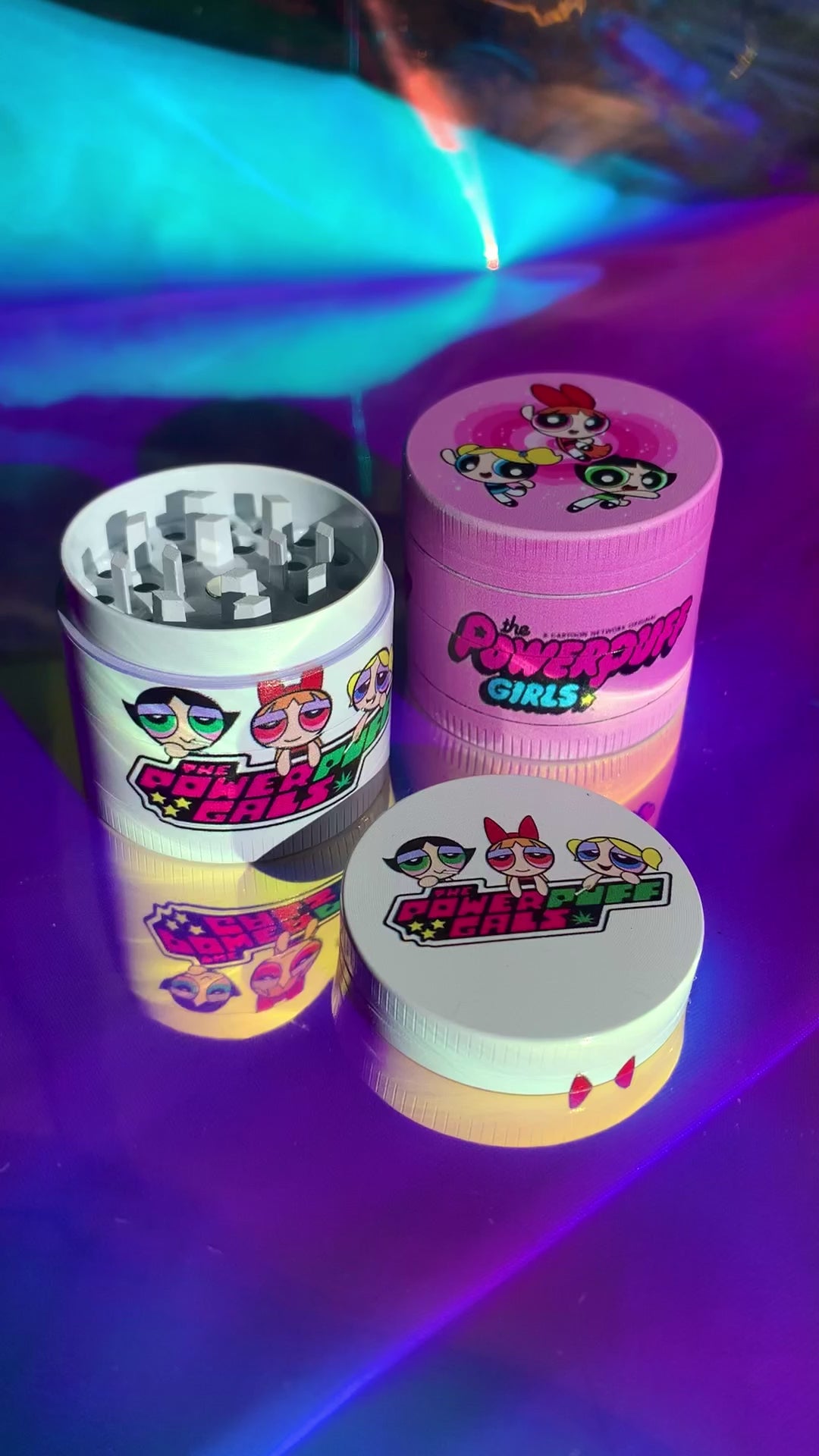 Cute Powerpuff girls pink mini grinder for stoner girls