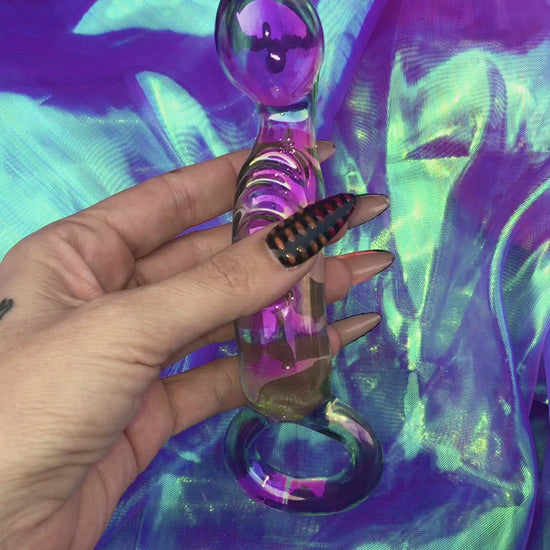 G-spot holographic glass dildo