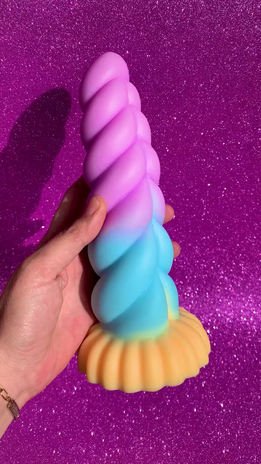 Pretty unicorn fantasy dildo with suction cup