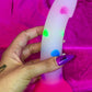 Small heart confetti dildo with suction cup 