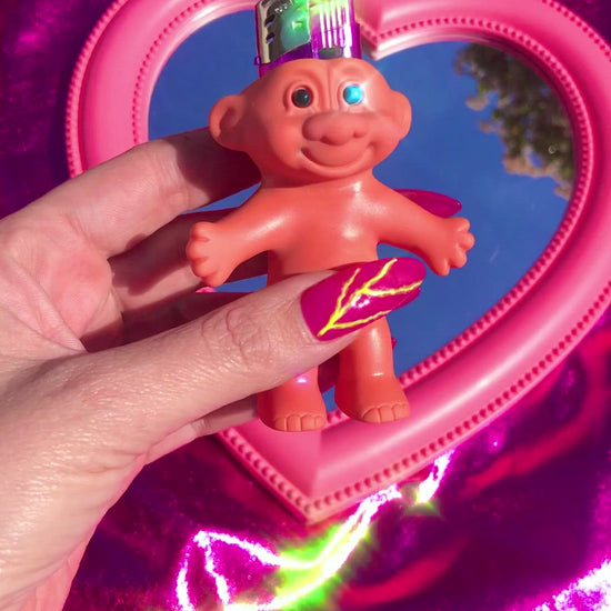 Cute vintage troll doll lighter case for a stoner girl