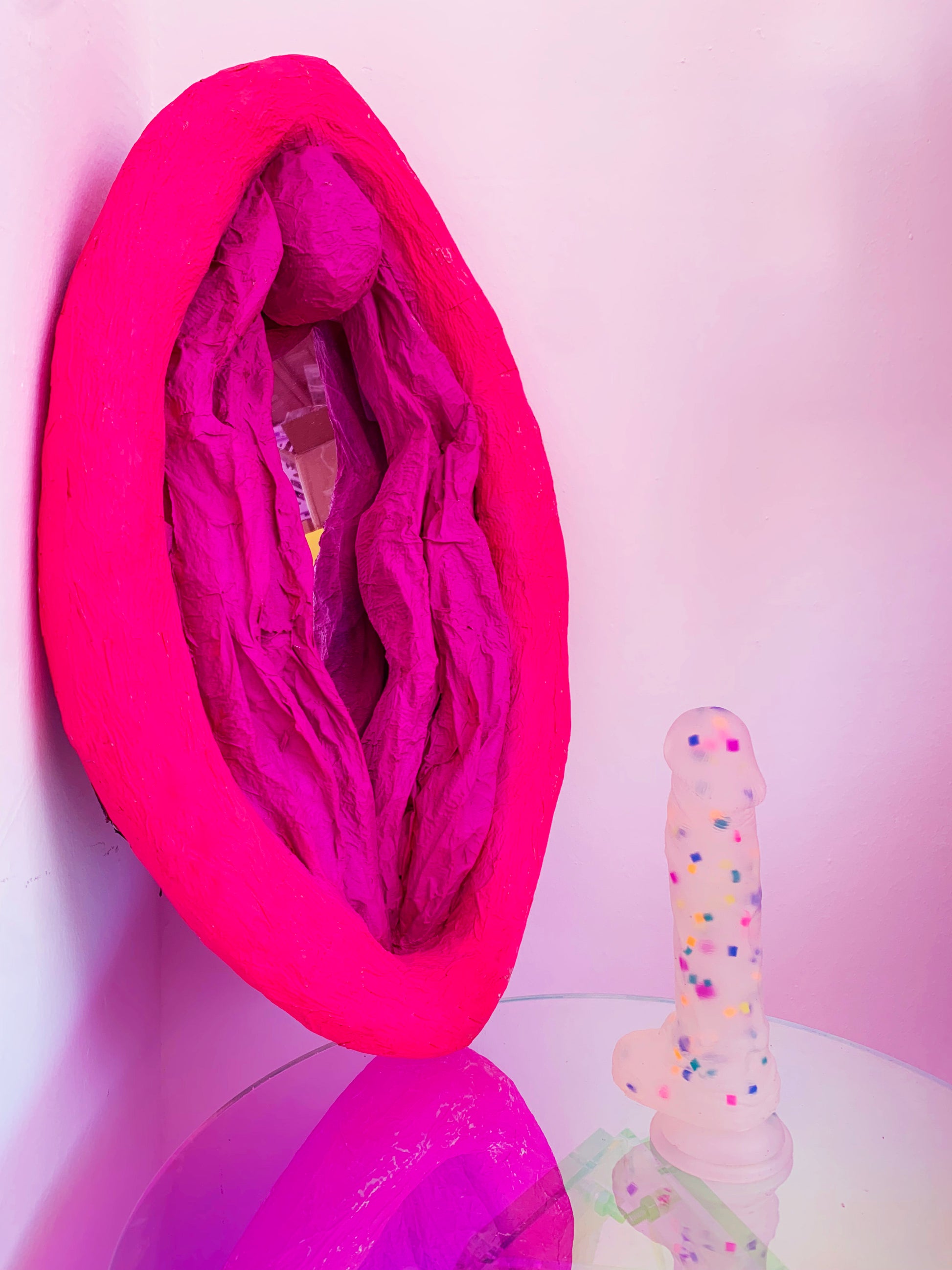 Kawaii confetti dildo with suction cup