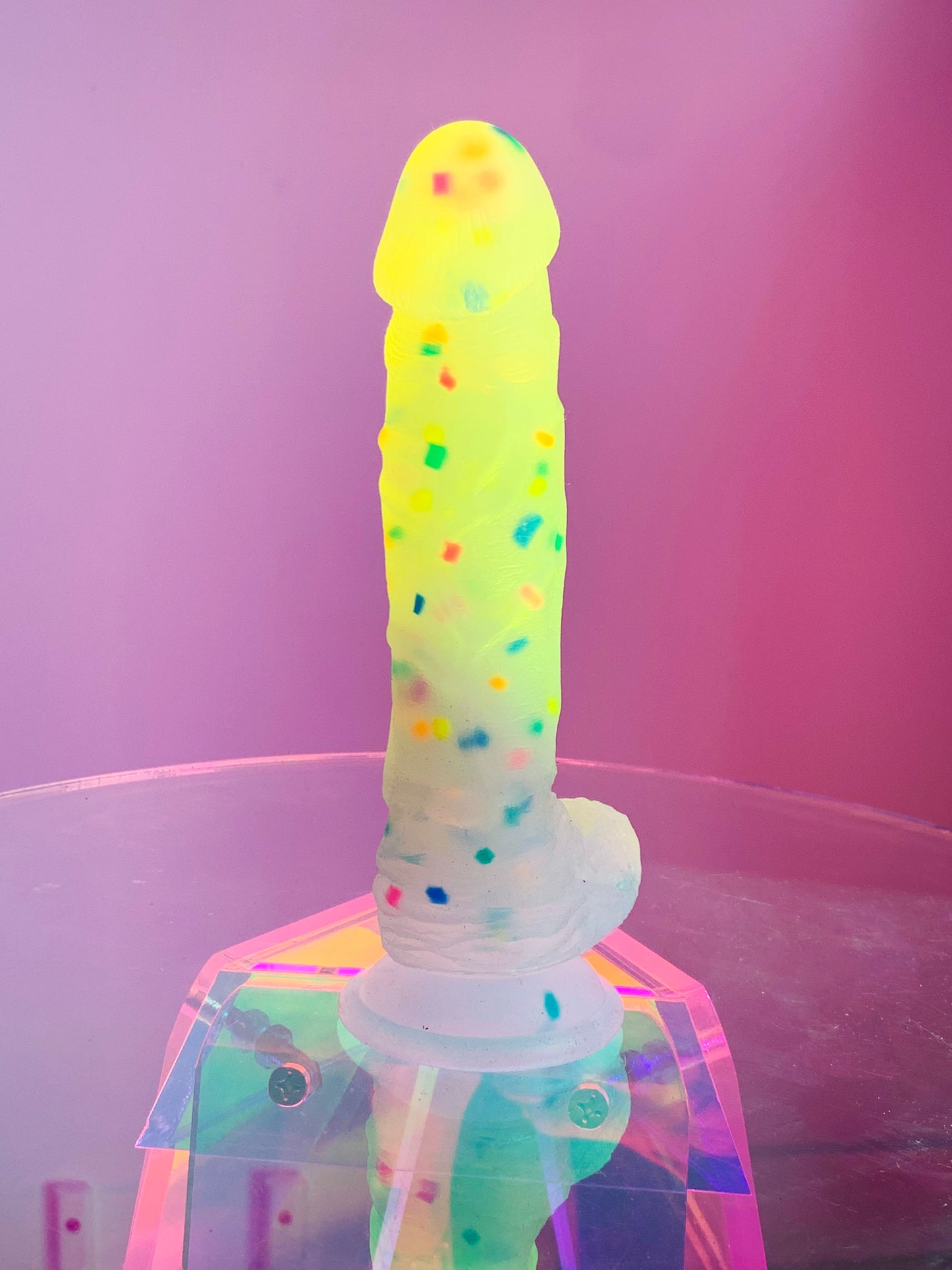 Kawaii confetti dildo with suction cup