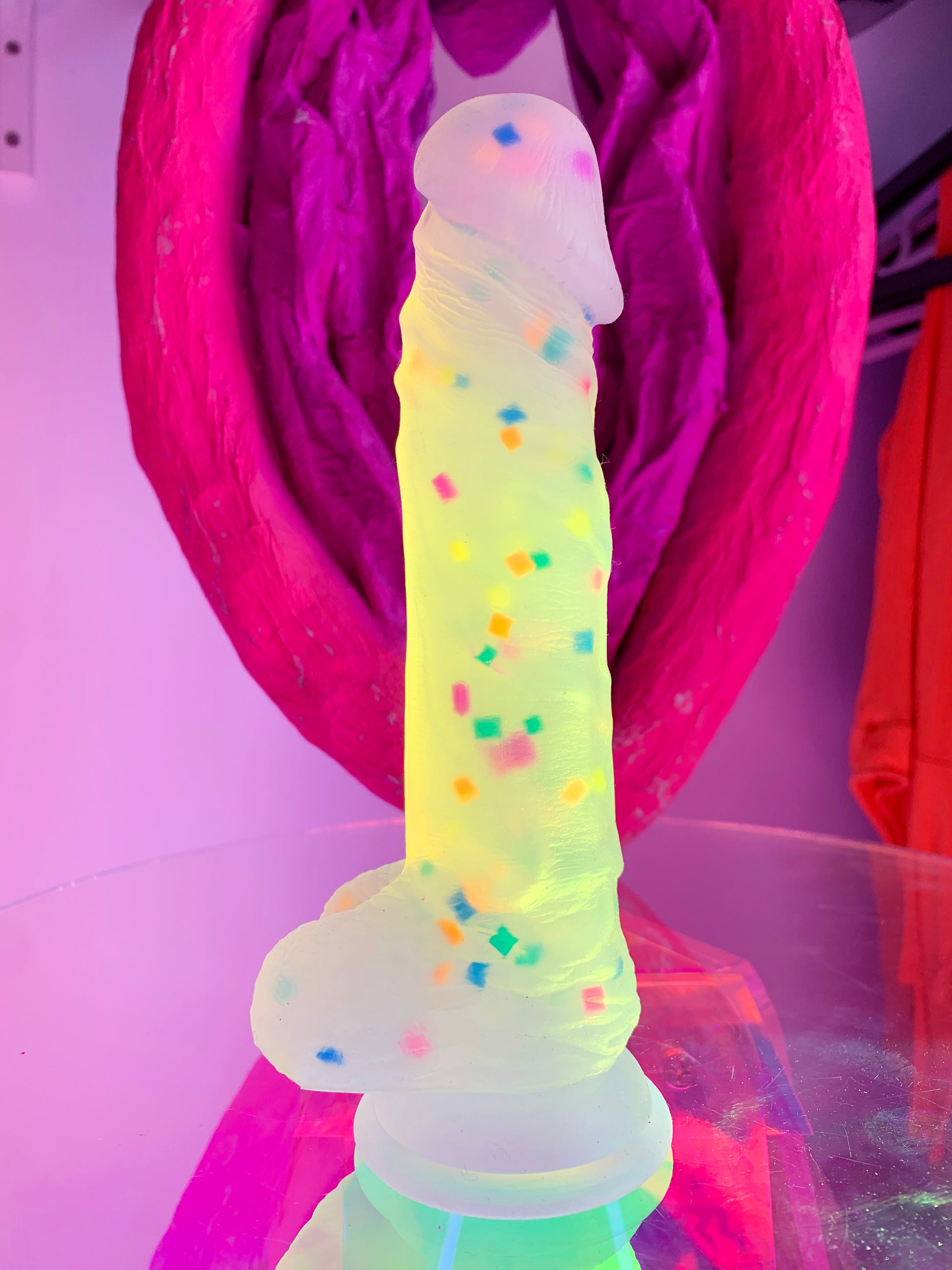 Kawaii confetti dildo with suction cup