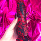 Black & red silicone devil dildo with suction cup. M/L/XL sizes 