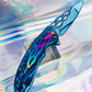 Cute blue rainbow folding pocket knife 