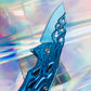 Cute blue rainbow folding pocket knife 