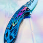 Cute blue rainbow folding pocket knife 