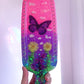 Nature inspired pink resin spanking paddle with butterfly, clouds and flowers 