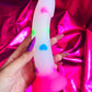 Small heart confetti dildo with suction cup 