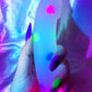 Small heart confetti dildo with suction cup 
