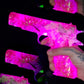 Custom pink resin gun lamp with flowers and glitter