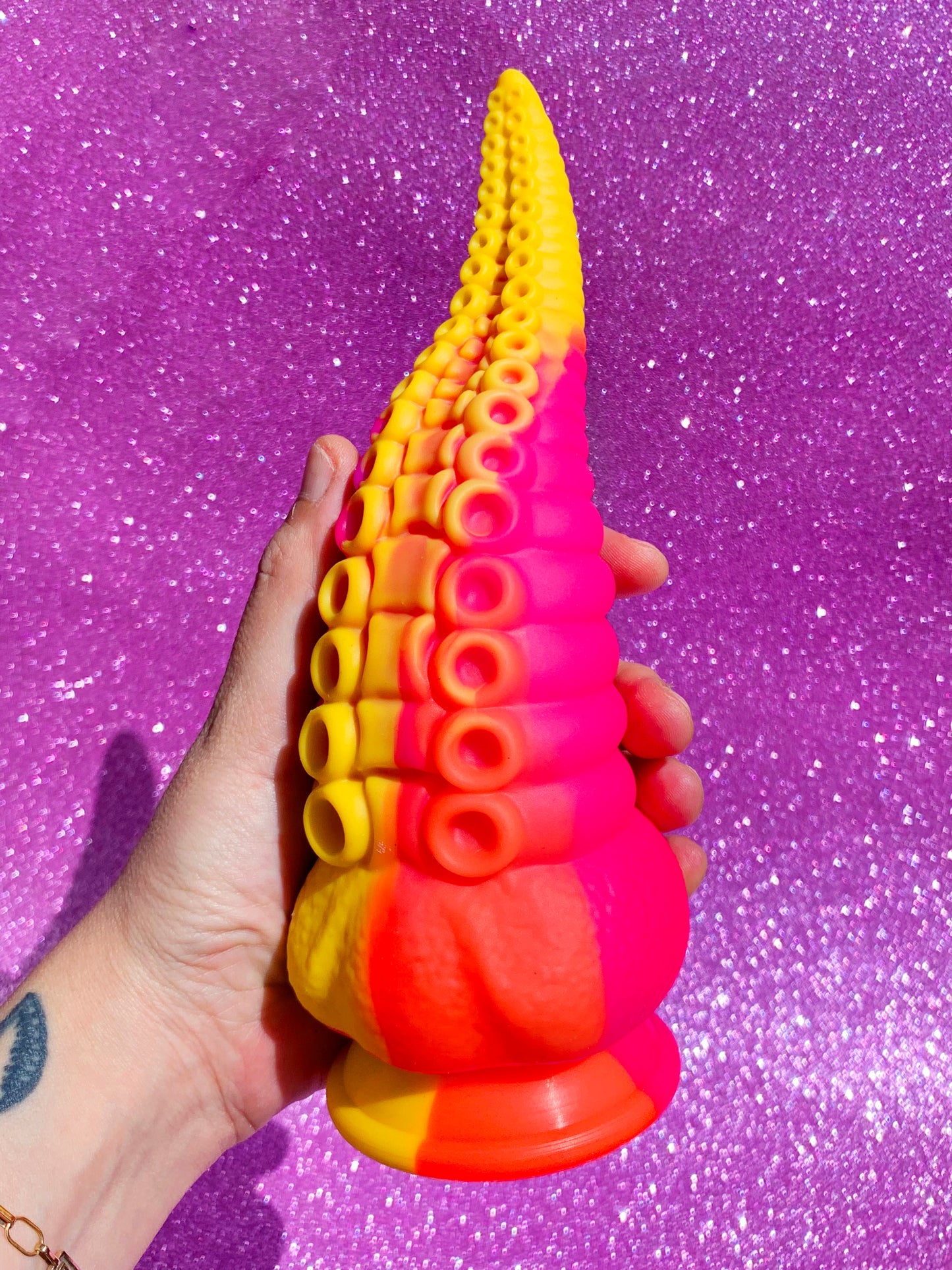 Cute hentai yellow tentacle dildo with suction cup