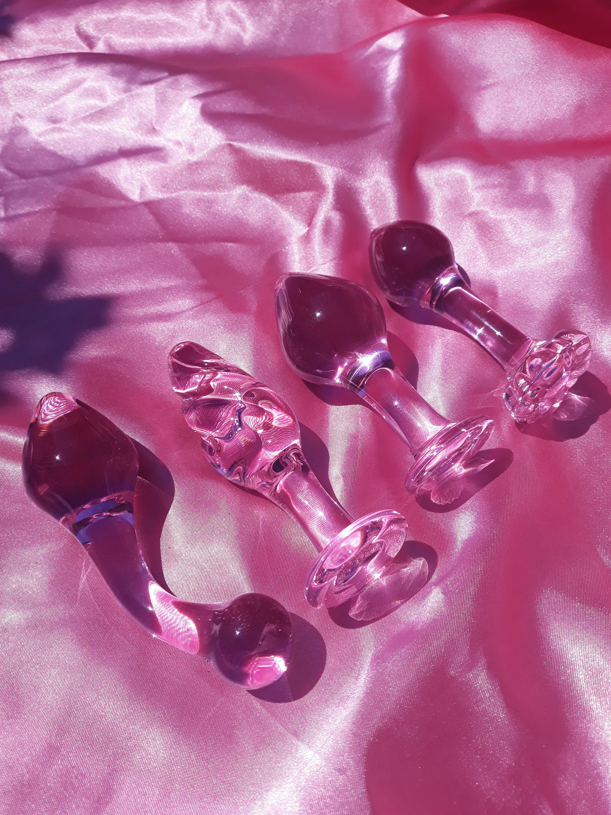 Cute pink glass butt plugs