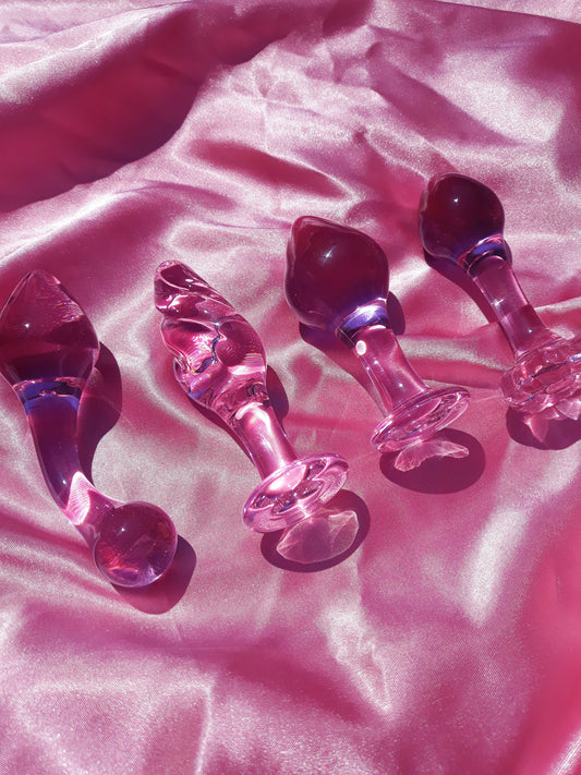 Cute pink glass butt plugs