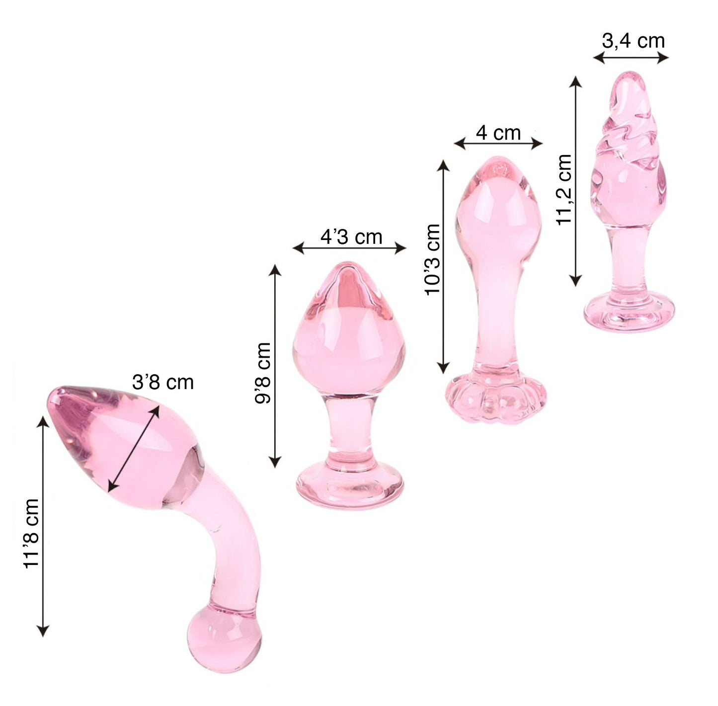 Cute pink glass butt plugs