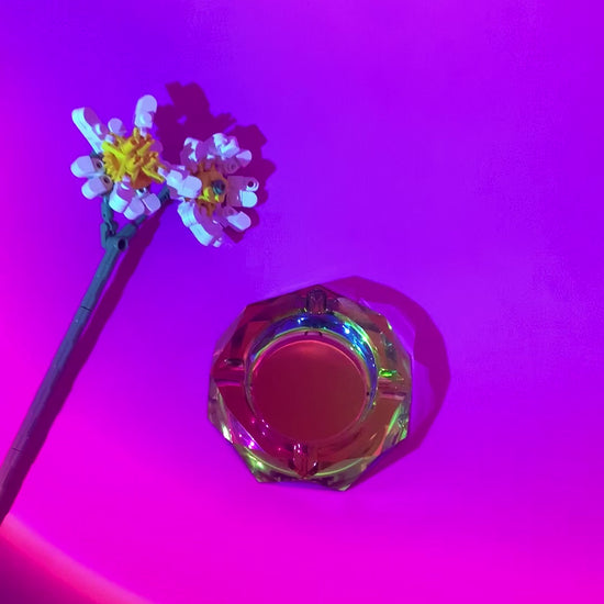 Holographic rainbow glass ashtray for stoner girls 