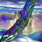 Cute blue rainbow folding pocket knife 