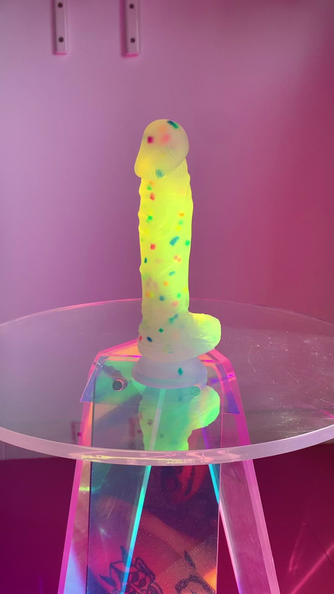 Kawaii confetti dildo with suction cup