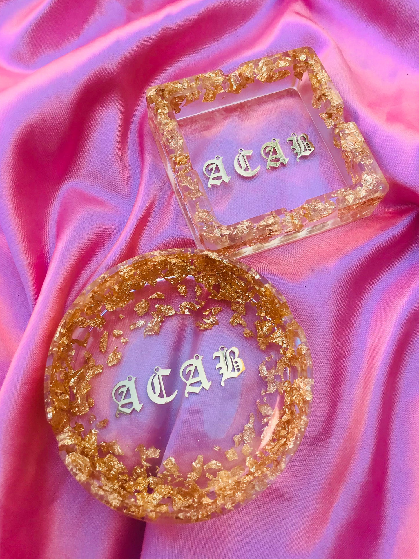 Gold ACAB resin ashtray for stoner girls