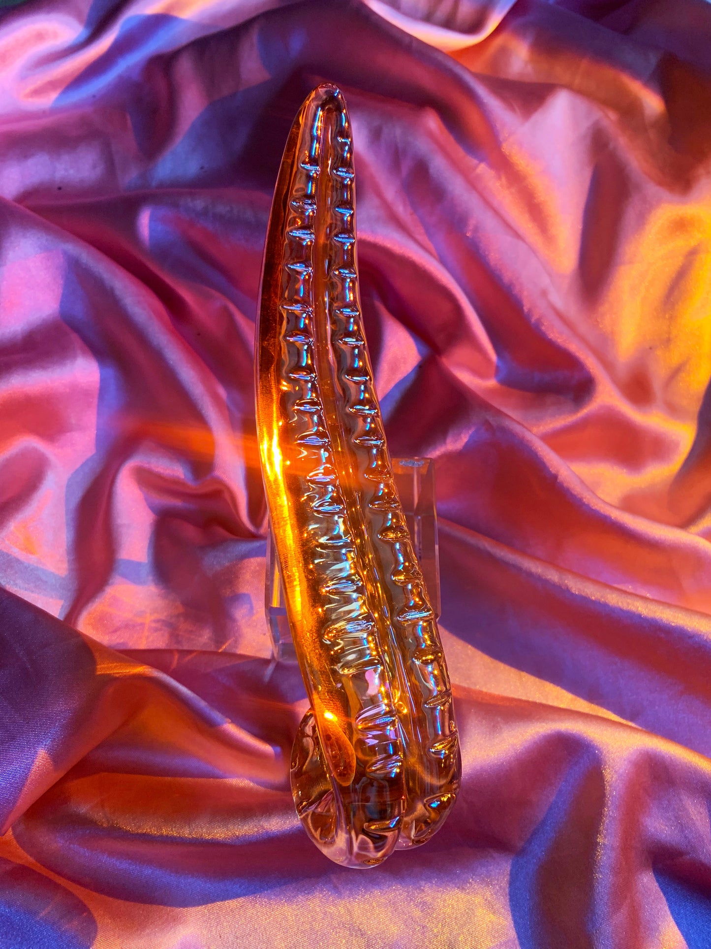 Luxurious golden glass tentacle dildo