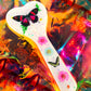 Heart shaped resin spanking paddle made of resin, flowers, butterflies and glitter