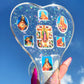 Heart shaped Jesus Christ spanking paddle with holographic flakes