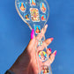 Heart shaped Jesus Christ spanking paddle with holographic flakes