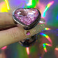 Heart shaped pink jewel butt plug. Black or silver stainless steel butt plug. 
