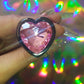 Heart shaped pink jewel butt plug. Black or silver stainless steel butt plug. 