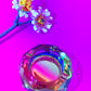 Holographic rainbow glass ashtray for stoner girls 