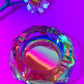 Holographic rainbow glass ashtray for stoner girls 